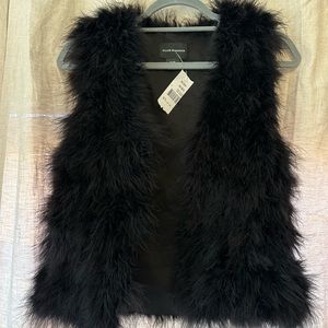 Club Monaco Black Fur Vest